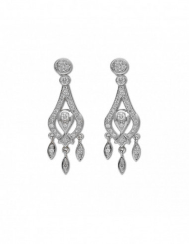 Pendientes Oro Blanco y Diamantes
