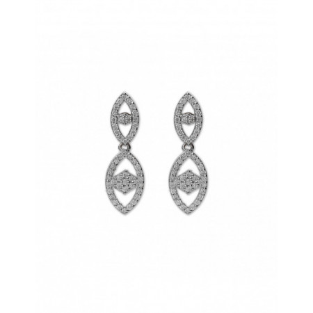 Pendientes Oro Blanco Y Diamantes. Género: Mujer. Material: Oro blanco. Piedras: Diamantes