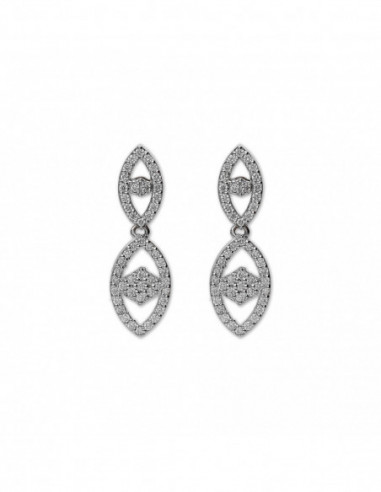 Pendientes Oro Blanco Y Diamantes