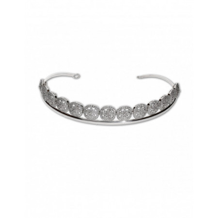 Diadema Novia Plata Rosetón. Género: Mujer,Mujer. Material: Plata,Plata. Piedras: Circonitas,Circonitas