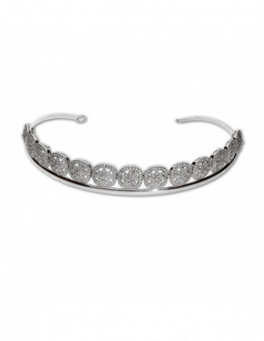 Diadema Novia Plata Rosetón