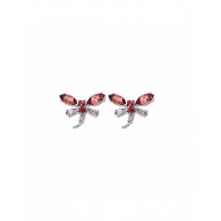 Pendientes Oro Blanco Libélula. Género: Mujer. Material: Oro blanco. Piedras: Amatistas,Turmalinas