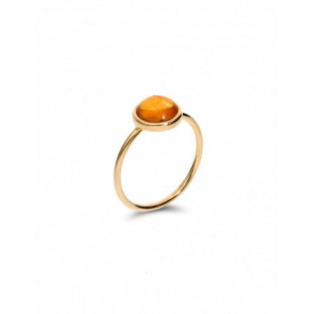 Anillo Oro Amarillo Y Citrino. Género: Mujer. Material: Oro amarillo. Piedras: Citrino