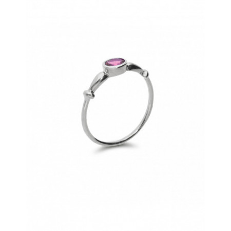 Anillo Oro Blanco Y Zafiro Rosa. Género: Mujer. Material: Oro blanco. Piedras: Zafiros