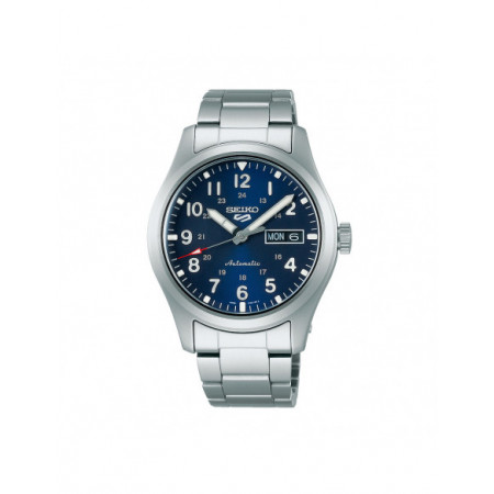 Reloj Seiko 5 Sports Field Military SRPG29K1. Género: Hombre,Mujer. Material: Acero. Tamaño: De 39mm a 42mm. Correa: Acero. Color esfera: Azul. Estilo: Casual. Movimiento: Automático. Características técnicas: Hora y segundero,Calendario