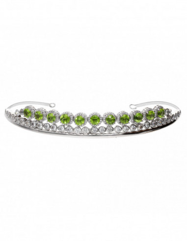 Diadema Novia Plata Peridotos
