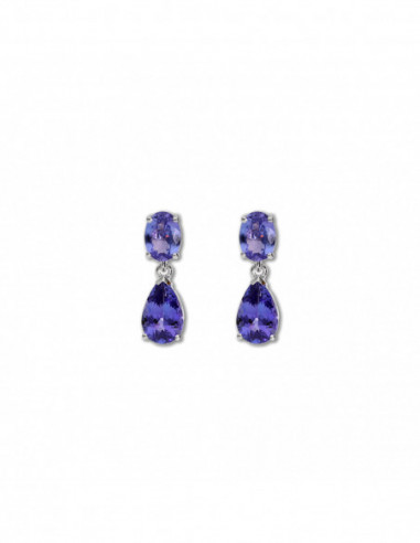 Pendientes Oro Blanco y Tanzanitas