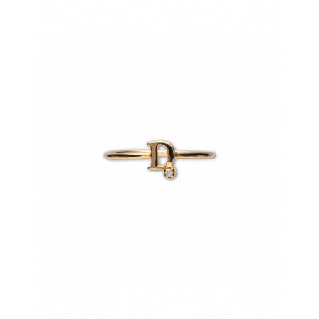 Anillo Oro Amarillo Y Diamante Inicial D. Género: Mujer. Material: Oro amarillo. Piedras: Diamantes
