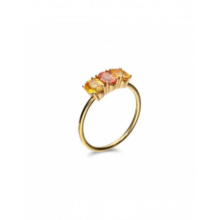 Anillo Oro Amarillo Y Zafiros. Género: Mujer. Material: Oro amarillo. Piedras: Zafiros