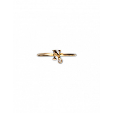 Anillo Oro Amarillo Con Diamante Inicial N. Género: Mujer. Material: Oro amarillo. Piedras: Diamantes