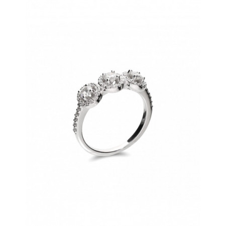 Anillo Oro Blanco Y Diamantes. Género: Mujer. Material: Oro blanco. Piedras: Diamantes