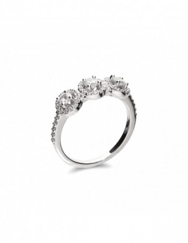 Anillo Oro Blanco Y Diamantes