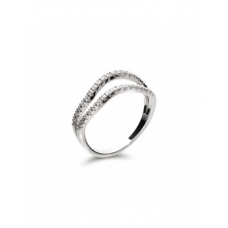 Anillo Oro Blanco Y Diamantes. Género: Mujer. Material: Oro blanco. Piedras: Diamantes