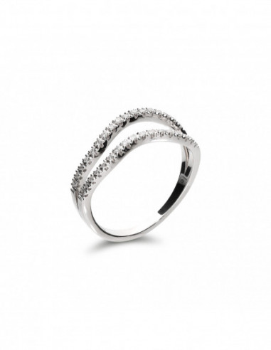 Anillo Oro Blanco Y Diamantes