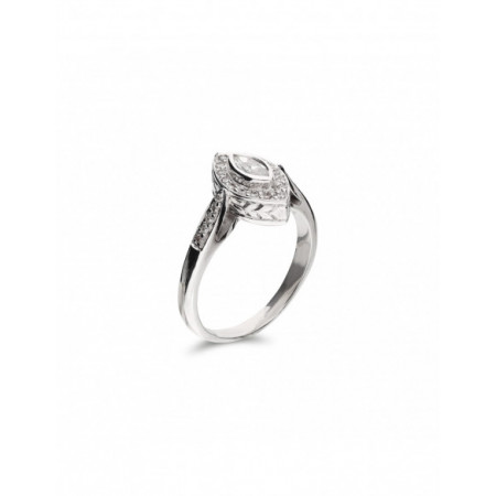 Anillo Oro Blanco Y Diamantes. Género: Mujer. Material: Oro blanco. Piedras: Diamantes