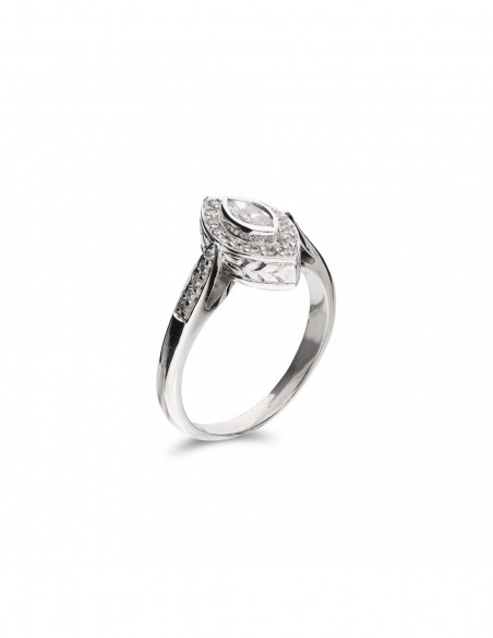 Anillo Oro Blanco Y Diamantes