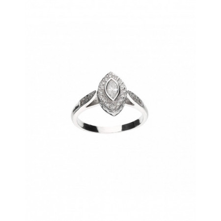 Anillo Oro Blanco Y Diamantes. Género: Mujer. Material: Oro blanco. Piedras: Diamantes