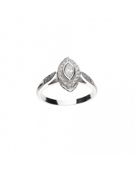 Anillo Oro Blanco Y Diamantes