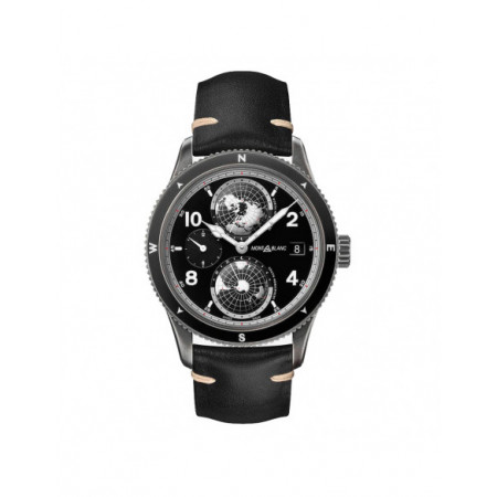 Reloj Montblanc 1858 Geosphere Edición Limitada 128257. Género: Hombre. Material: Acero. Tamaño: De 39mm a 42mm. Correa: Piel. Color esfera: Negro. Estilo: Casual. Movimiento: Automático. Características técnicas: Hora y segundero,Calendario