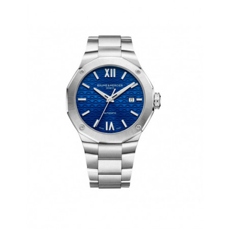 Reloj Baume Et Mercier Riviera M0A10620. Género: Hombre. Material: Acero. Tamaño: De 39mm a 42mm. Correa: Acero. Color esfera: Azul. Estilo: Deportivo. Movimiento: Automático. Características técnicas: Hora y segundero,Calendario,Reserva de marcha