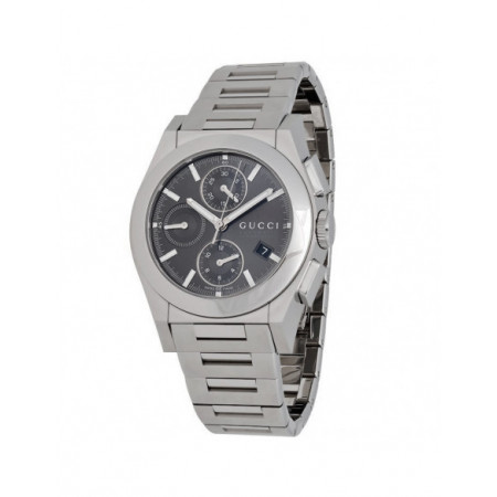Reloj Gucci Pantheon XL YA115205. Género: Hombre. Material: Acero. Tamaño: De 43mm a 46mm. Correa: Acero. Color esfera: Negro. Estilo: Casual. Movimiento: Automático. Características técnicas: Hora y segundero,Calendario,Cronógrafo