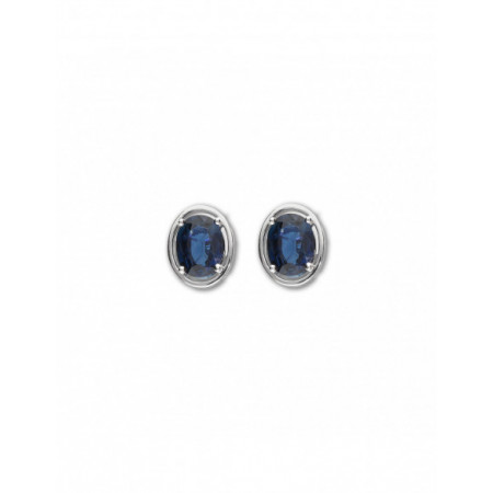 Pendientes Oro Blanco Y Zafiros. Género: Mujer. Material: Oro blanco. Piedras: Zafiros