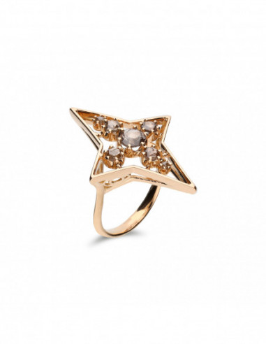 Anillo Oro Amarillo Y Diamantes