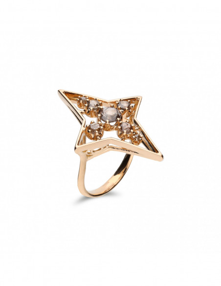 Anillo Oro Amarillo Y Diamantes