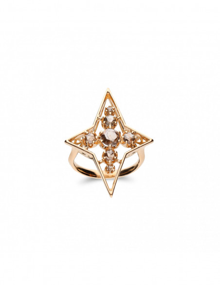 Anillo Oro Amarillo Y Diamantes
