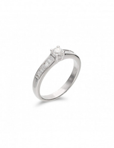 Anillo Oro Blanco Y Diamantes