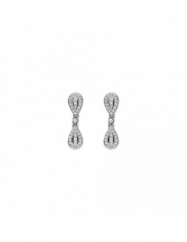 Pendientes Oro Blanco Y Diamantes