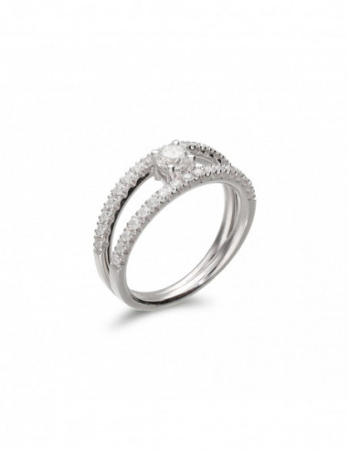 Anillo Oro Blanco Y Diamantes