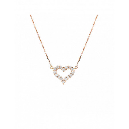 Gargantilla Oro Rosa Corazón. Género: Mujer. Material: Oro rosa. Piedras: Diamantes