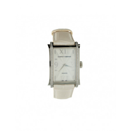 Reloj Cuervo y Sobrinos Prominente C1010.1AGQ-S1. Género: Mujer. Material: Acero. Tamaño: De 43mm a 46mm. Correa: Piel. Color esfera: Plata. Estilo: Cocktail,Clásico. Movimiento: Automático,Cuarzo. Características técnicas: Solo hora