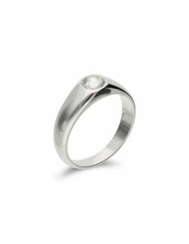 Anillo Oro Blanco Y Diamante