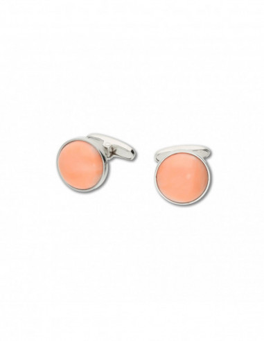Gemelos Oro Blanco Y Coral