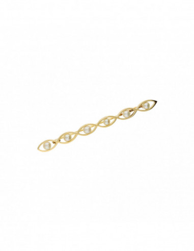 Alfiler Oro Amarillo Y Perlas