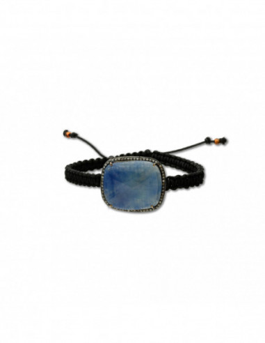 Pulsera Plata Chapada, Zafiro Y Diamantes