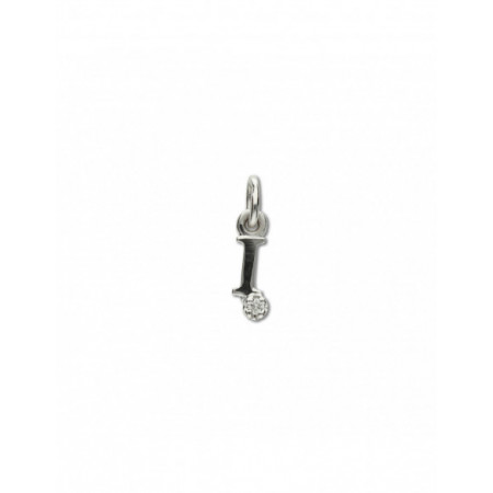 Colgante Oro Blanco Inicial I Con Diamante. Género: Mujer. Material: Oro blanco. Piedras: Diamantes