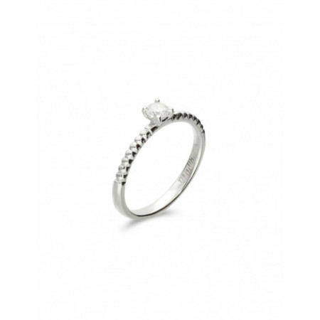 Anillo-Solitario Oro Blanco Y Diamante. Género: Mujer. Material: Oro blanco. Piedras: Diamantes