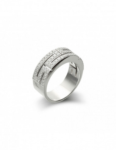 Anillo Oro Blanco Y Diamantes