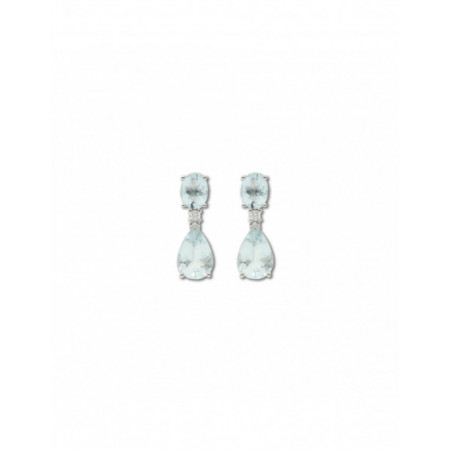 Pendientes Oro Blanco, Aguamarina Y Diamante. Género: Mujer. Material: Oro blanco. Piedras: Diamantes,Aguamarinas
