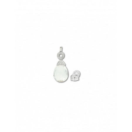 Pendientes Oro Blanco, Diamantes Y Cristal De Roca. Género: Mujer. Material: Oro blanco. Piedras: Diamantes,Otras gemas
