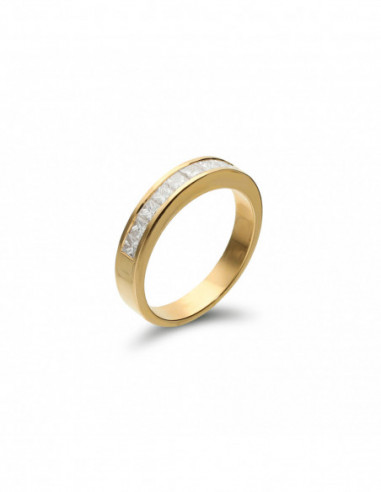 Anillo Oro Amarillo Y Diamantes