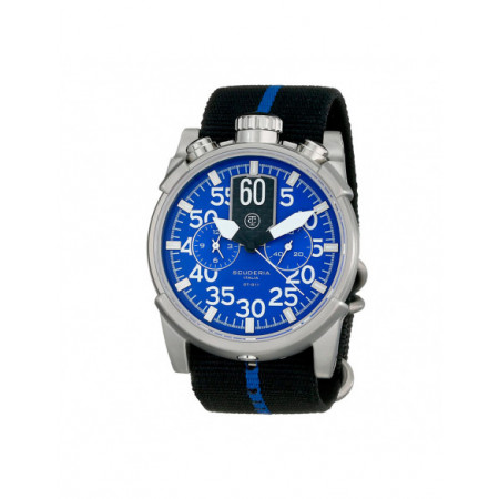 Reloj Scuderia Touring CS10117. Género: Hombre. Material: Acero. Tamaño: De 43mm a 46mm. Correa: Nato. Color esfera: Azul. Estilo: Aviador,Deportivo. Movimiento: Cuarzo. Características técnicas: Calendario,Hora y segundero,Cronógrafo
