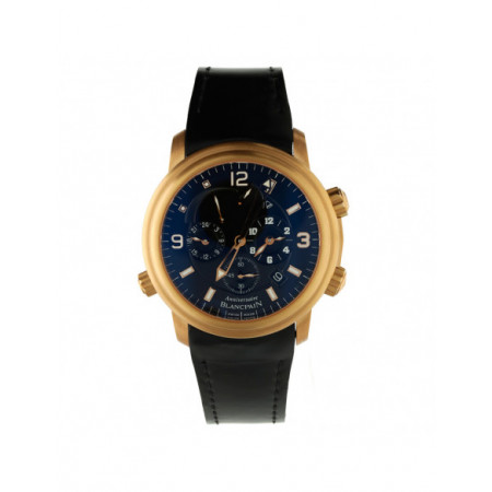 Reloj Blancpain Leman Oro Rosa A2041B3630A64B. Género: Hombre. Material: Oro. Tamaño: De 39mm a 42mm. Correa: Caucho. Color esfera: Negro. Estilo: Deportivo,Casual. Movimiento: Automático. Características técnicas: Hora y segundero,Doble uso horario,Alarma,Reserva de marcha,Grandes complicaciones