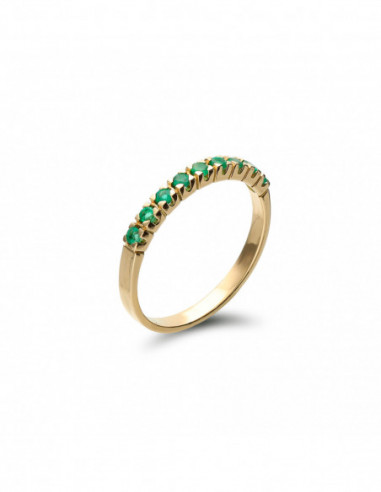 Anillo Oro Amarillo Y Esmeraldas