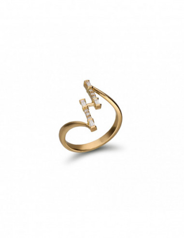 Anillo Oro Amarillo Y Diamantes