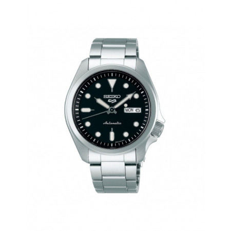 Reloj Seiko 5 Sports SRPE55K1. Género: Hombre. Material: Acero. Tamaño: De 39mm a 42mm. Correa: Acero. Color esfera: Negro. Estilo: Deportivo. Movimiento: Automático. Características técnicas: Hora y segundero,Calendario,Reserva de marcha