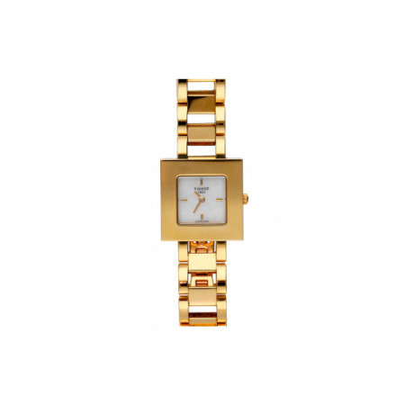 Reloj Tissot T73 T-Gold Roseville T73.3.331.71. Género: Mujer. Material: Oro. Tamaño: Menos de 32mm. Correa: Oro. Color esfera: Nácar. Estilo: Cocktail,Clásico. Movimiento: Cuarzo. Características técnicas: Solo hora
